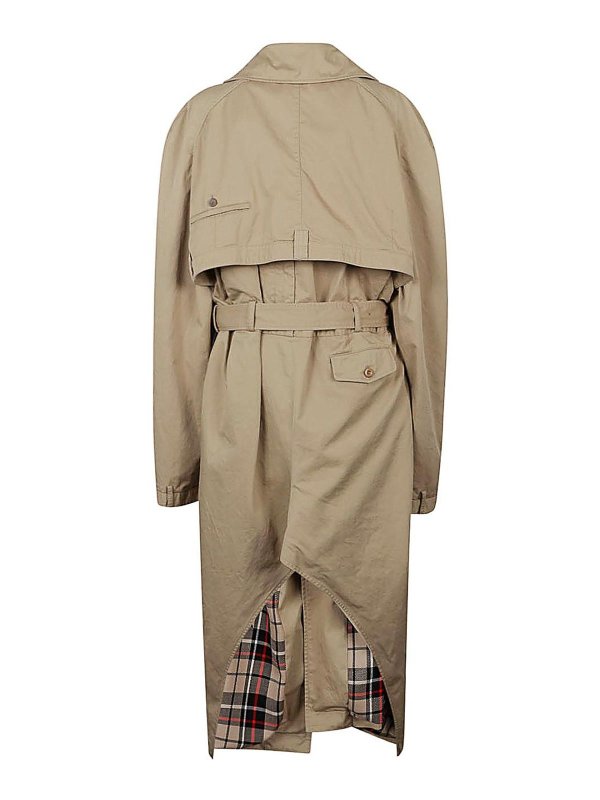 BALENCIAGA: short coats online - Cotton trench coat