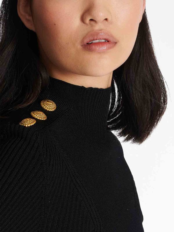 Balmain buy online Gold embossed buttons knitted top