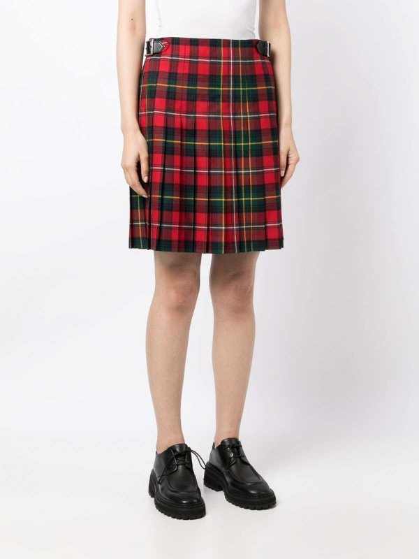 The Best Shops COMME DES GARCONS: Knee length skirts & Midi - Checked wool mini skirt