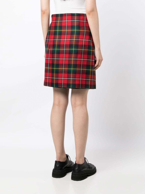 Checked wool mini skirt shop online: COMME DES GARCONS