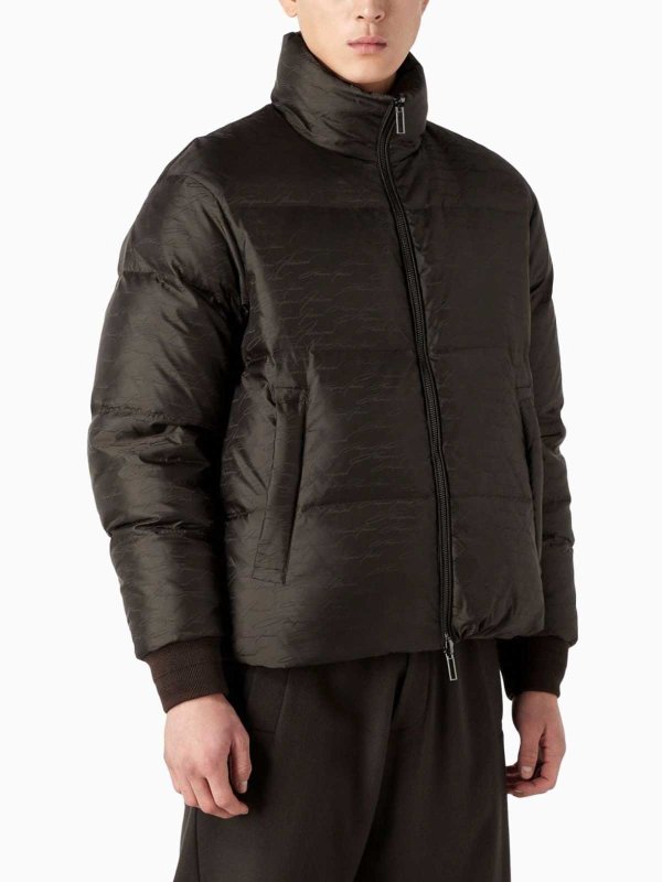 Allover logo down jacket shop online: EMPORIO ARMANI