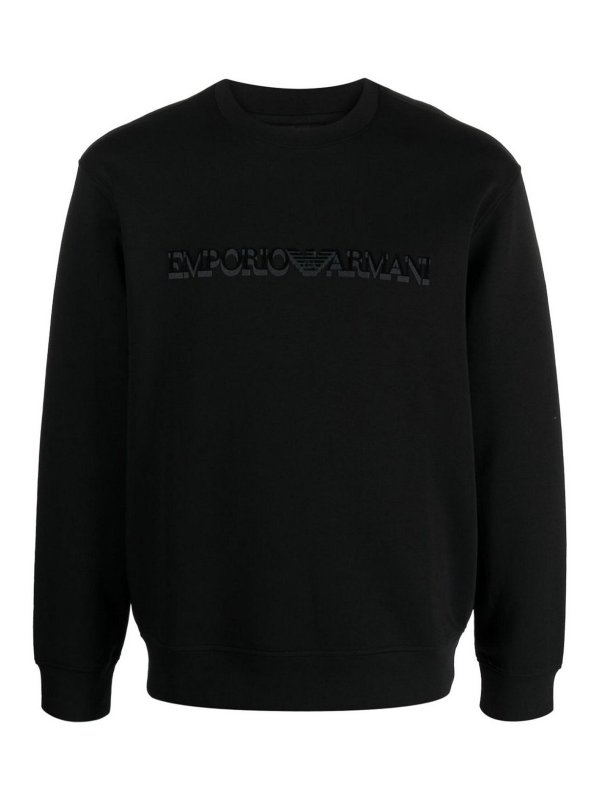 EMPORIO ARMANI: Sweatshirts & Sweaters - Logo cotton blend sweatshirt