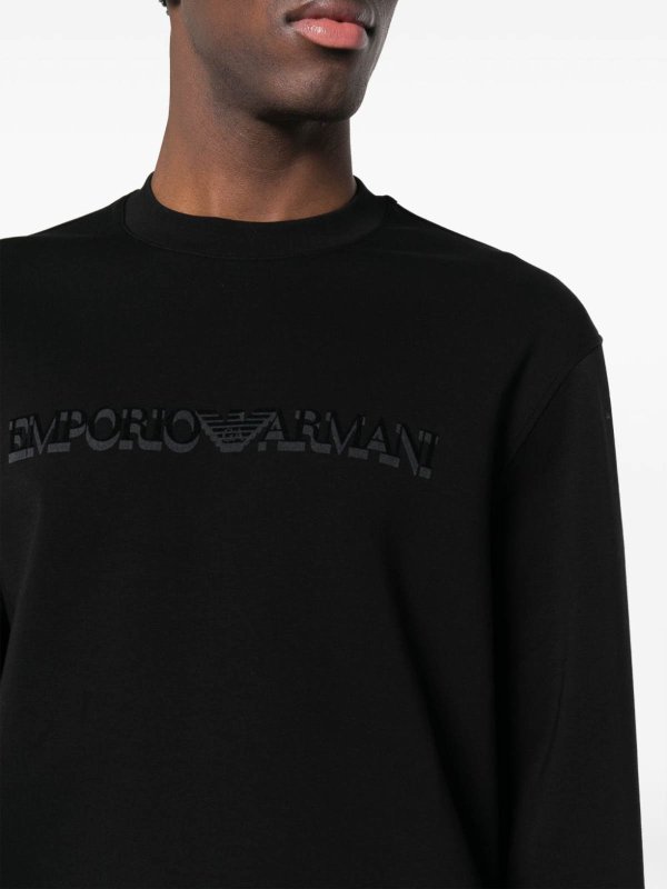 EMPORIO ARMANI: Sweatshirts & Sweaters online - Logo cotton blend sweatshirt