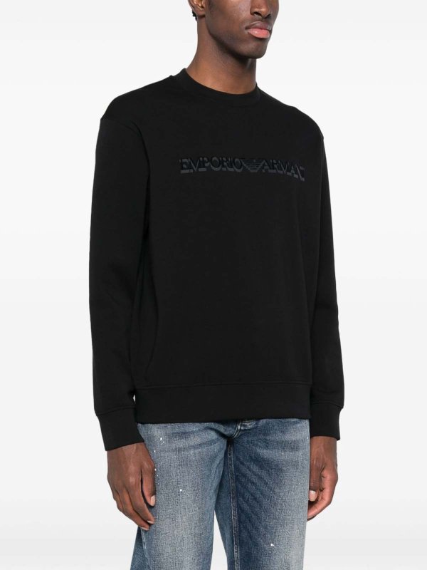 Logo cotton blend sweatshirt shop online: EMPORIO ARMANI