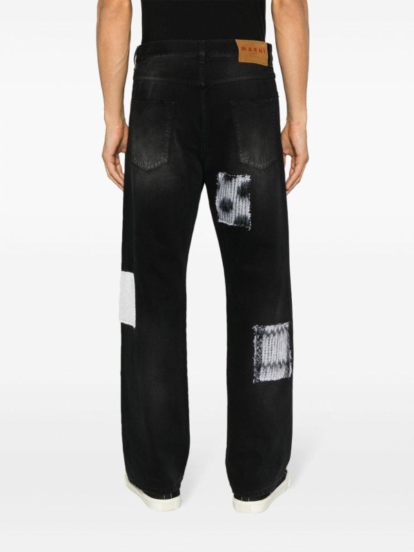 Marni: bootcut jeans online - Patchwork cotton denim jeans