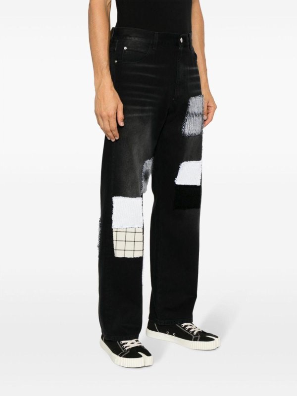 Patchwork cotton denim jeans shop online: Marni