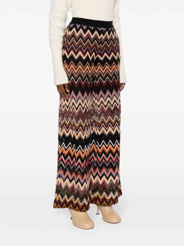 MISSONI: Trousers Shorts online - Zig zag pattern wide leg trousers