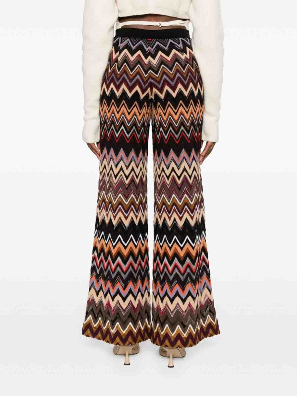 The Best Shops MISSONI: Trousers Shorts - Zig zag pattern wide leg trousers