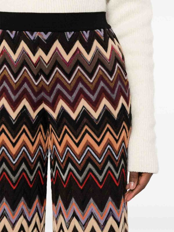 Zig zag pattern wide leg trousers shop online: MISSONI