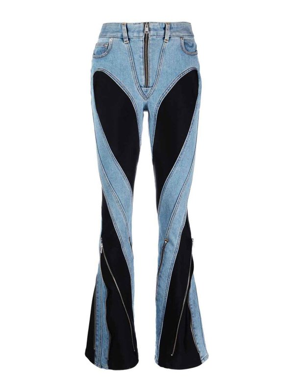 MUGLER: ブーツカットジーンズ - ブーツカットジーンズ - ブルー