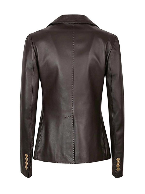 TAGLIATORE: casual jackets online - Double-breasted leather jacket