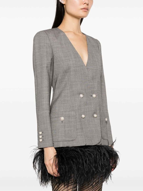 ALESSANDRA RICH: casual jackets online - Double breasted tartan wool jacket