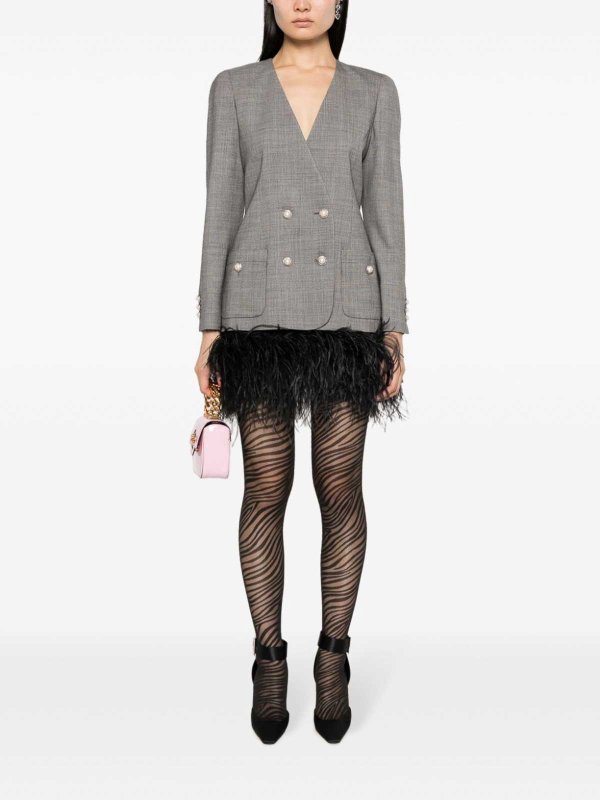 ALESSANDRA RICH buy online Double breasted tartan wool jacket