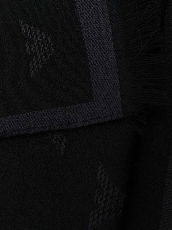 EMPORIO ARMANI: scarves online - Allover logo wool scarf