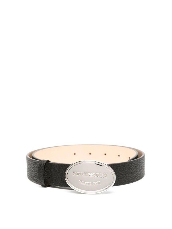 emporio armani logo plate belt