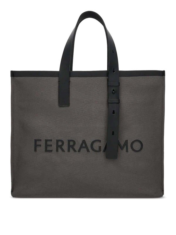 FERRAGAMO: トートバッグ - トートバッグ - グレー