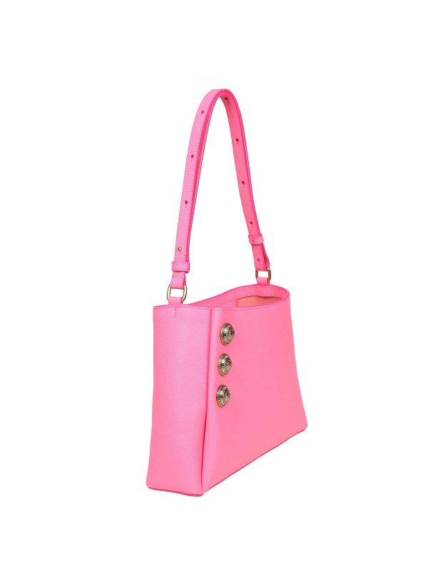 Balmain: borse a spalla online - borsa a spalla emblema in pelle colore rosa