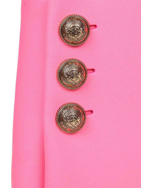 borsa a spalla emblema in pelle colore rosa shop online: Balmain