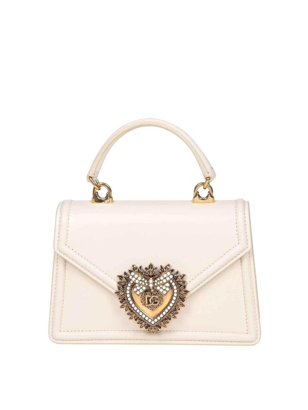 DOLCE & GABBANA: totes bags - small devotion handbag in butter leather