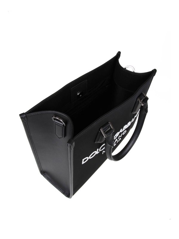 shopping bag in nylon con logo gommato shop online: DOLCE & GABBANA