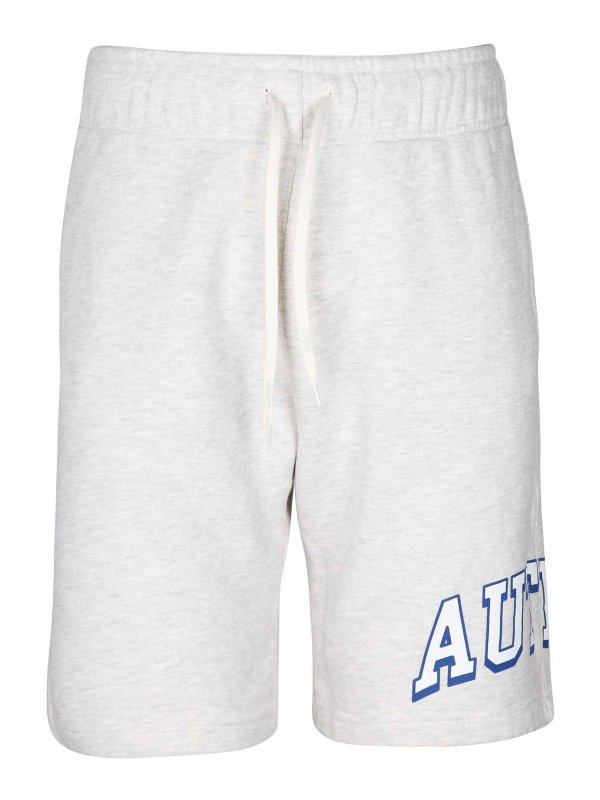 AUTRY: shorts - Melange gray cotton fleece shorts