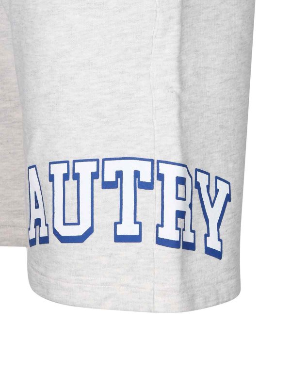 AUTRY: shorts online - Melange gray cotton fleece shorts