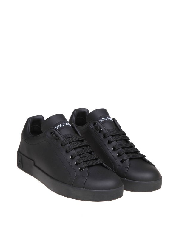 DOLCE & GABBANA: trainers online - black leather sneakers