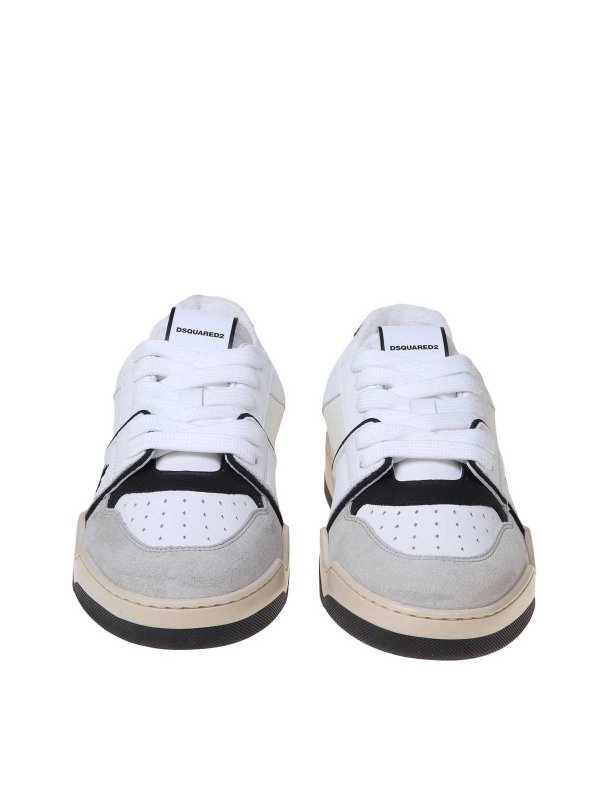 The Best Shops DSQUARED2: trainers - black and white leather and suede sneakers