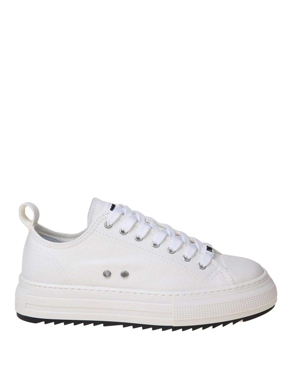 DSQUARED2: trainers - white cotton canvas sneakers