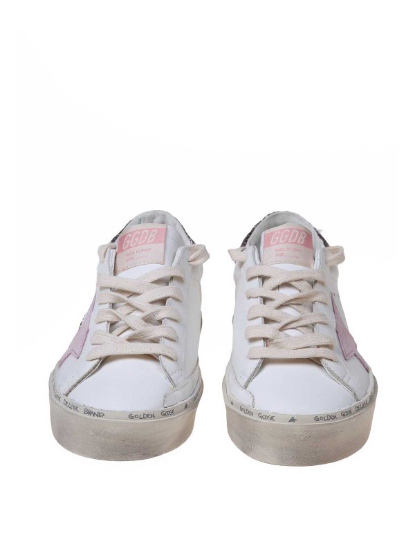 The Best Shops GOLDEN GOOSE: trainers - hi star in white and pink leather