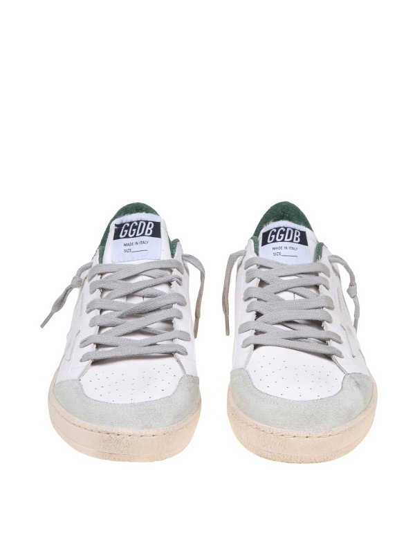The Best Shops GOLDEN GOOSE: trainers - ballstar sneakers in white and green leather