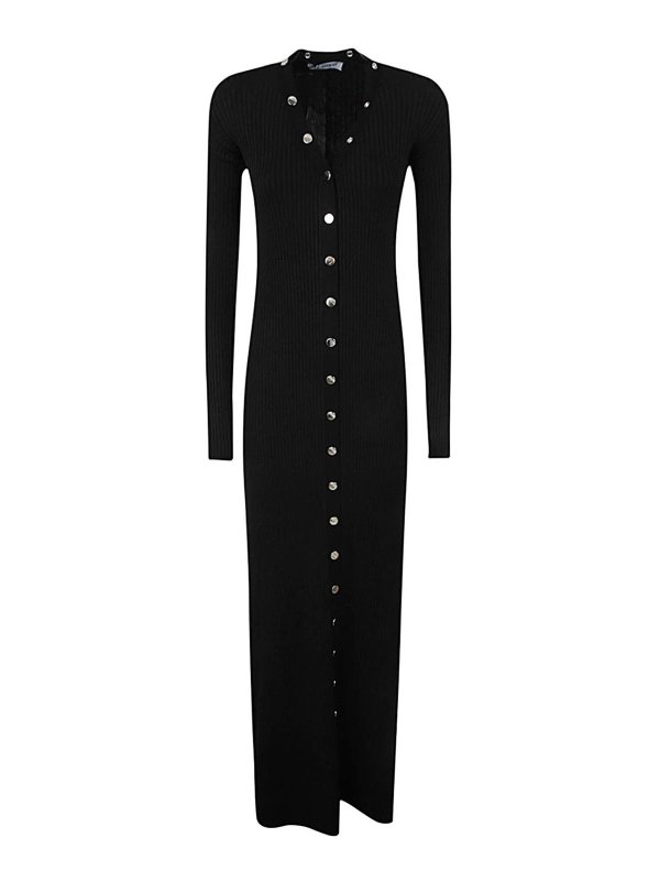 The Attico: cardigans - Long ribbed cardigan