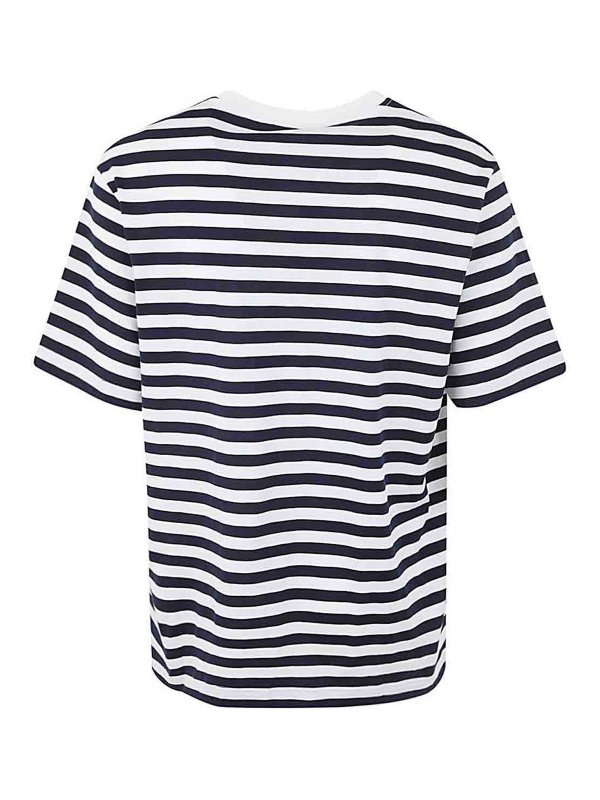 VERSACE: t-shirt online - T-shirt in tessuto jersey rigato