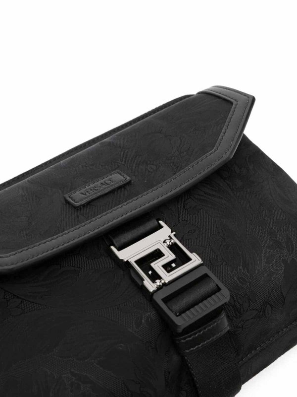 The Best Shops VERSACE: pochette - Marsupio con zip in tessuto nylon barocco