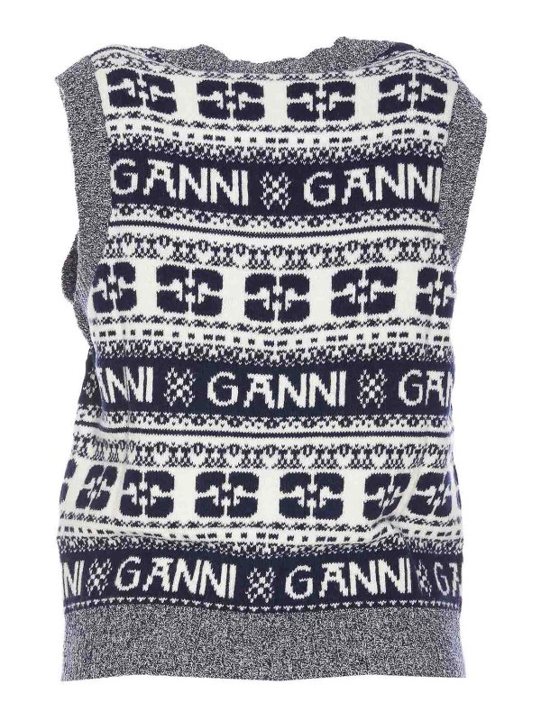 GANNI: Chalecos online - Chaleco - Azul