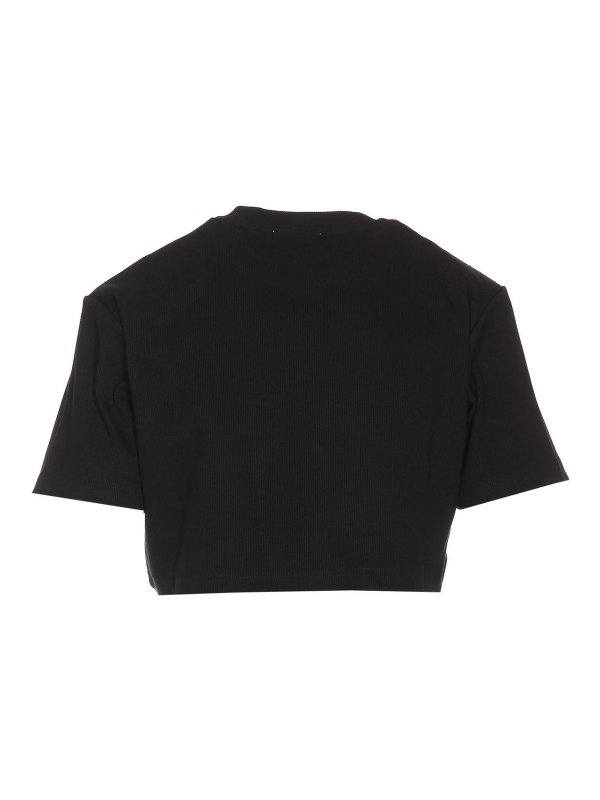 OFF-WHITE: t-shirts online - Off stamp logo cropped t-shirt