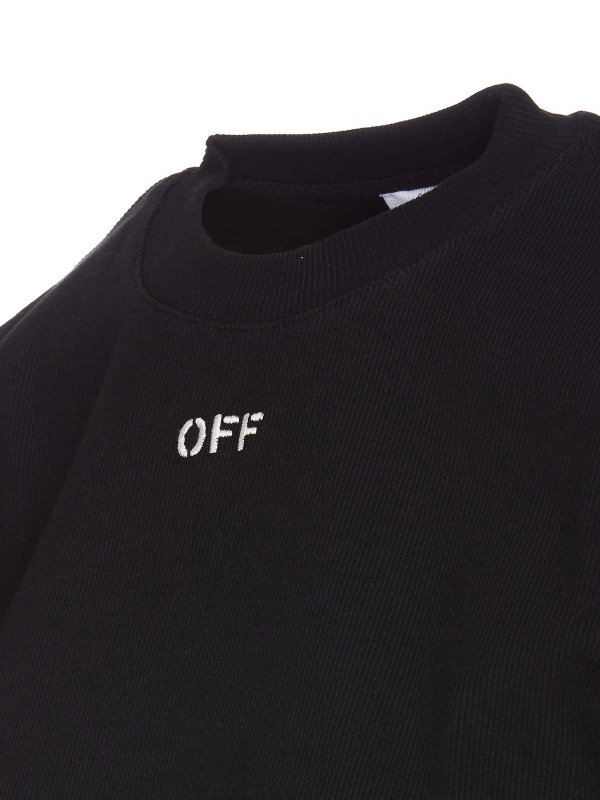 The Best Shops OFF-WHITE: t-shirts - Off stamp logo cropped t-shirt