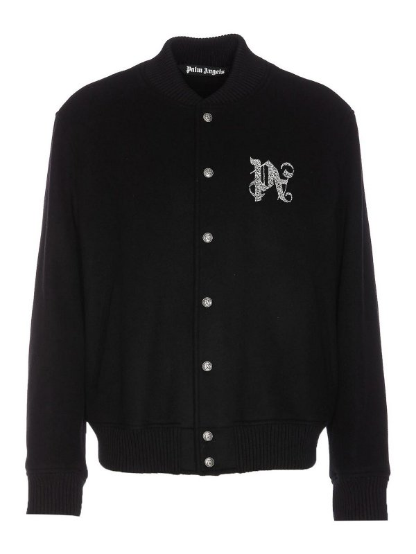 Palm Angels: bombers - Monogram varsity bomber