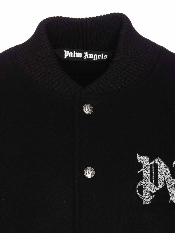 Monogram varsity bomber shop online: Palm Angels