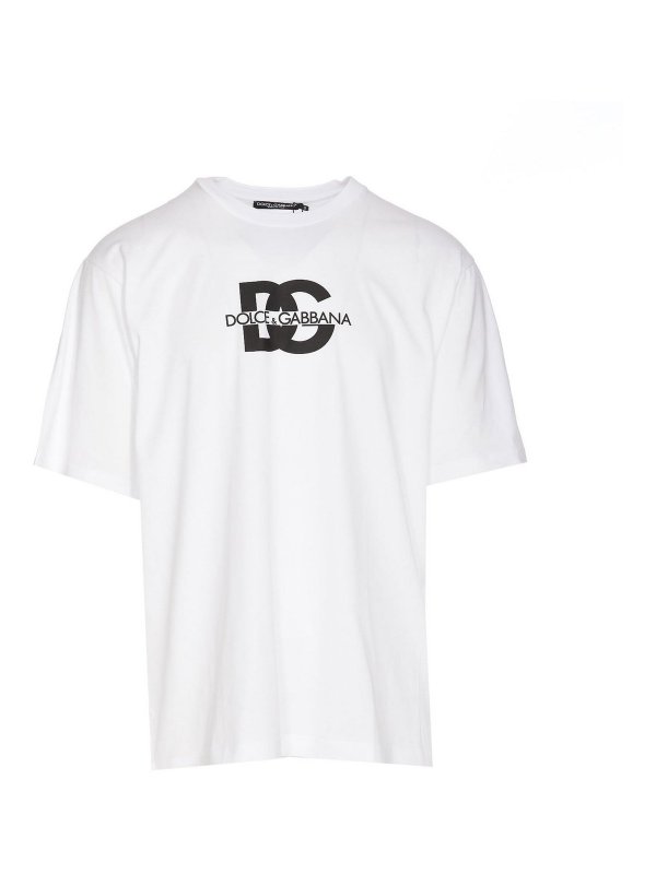 DOLCE & GABBANA: t-shirts - Dg logo print t-shirt