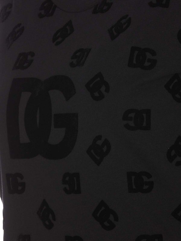 The Best Shops DOLCE & GABBANA: t-shirt - T-shirt con logo dg floccato all over
