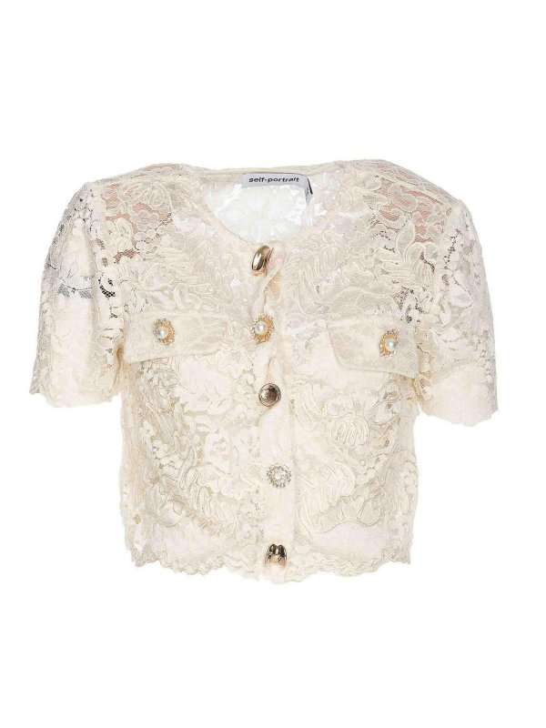 Self Portrait: Tops und Tank Tops - Top - Weiß