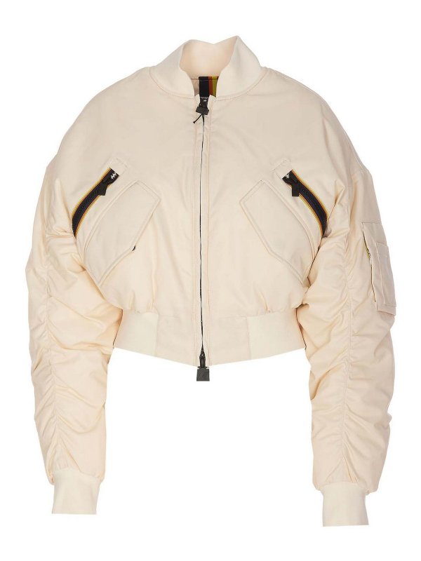 K-WAY: bombers - Cropped loncrop shiny twill bomber