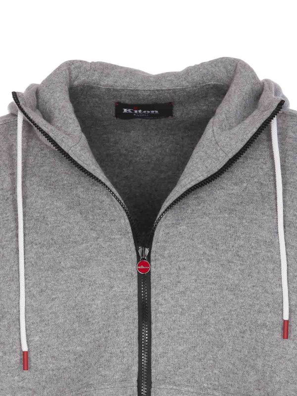 Logo zip hoodie shop online: KITON