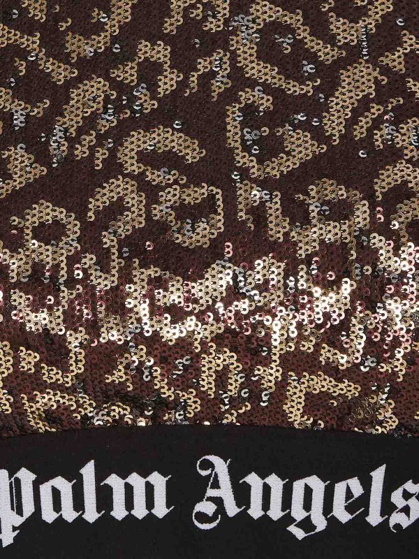 Cropped logo sequins top shop online: Palm Angels