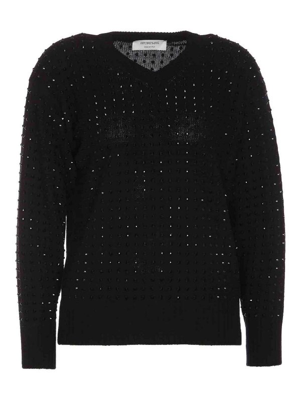 SPORTMAX: クルーネック - クルーネック - 黒