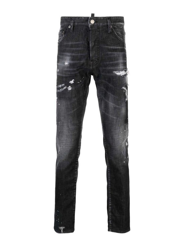 DSQUARED2: Jeans pitillos - Vaqueros Pitillos - Negro