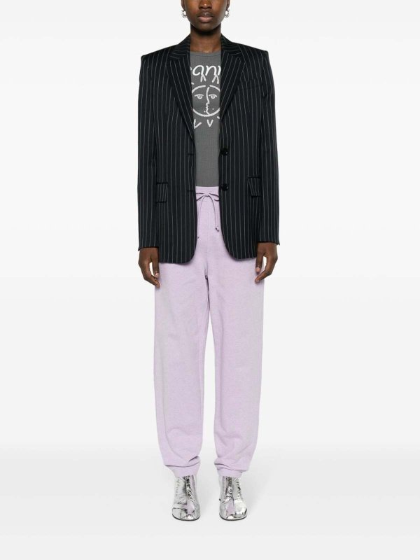 M.S.G.M. Pinstriped jacket - Blue - Women | 3641MDG2324711789