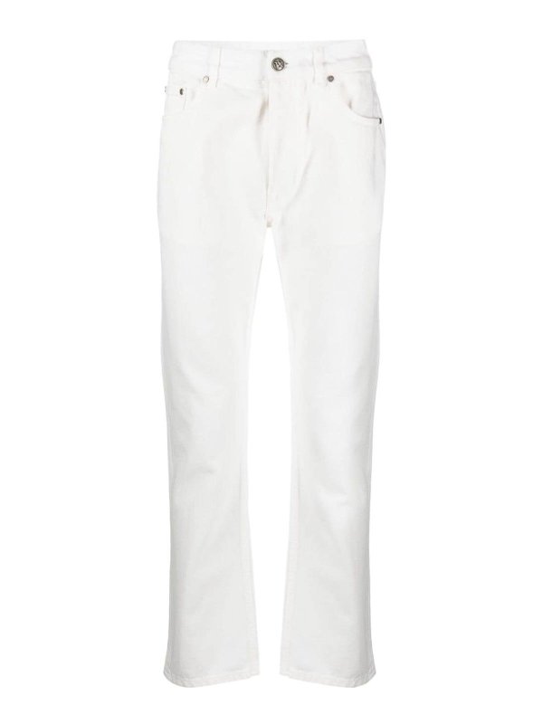 Palm Angels: straight leg jeans - Denim with logo