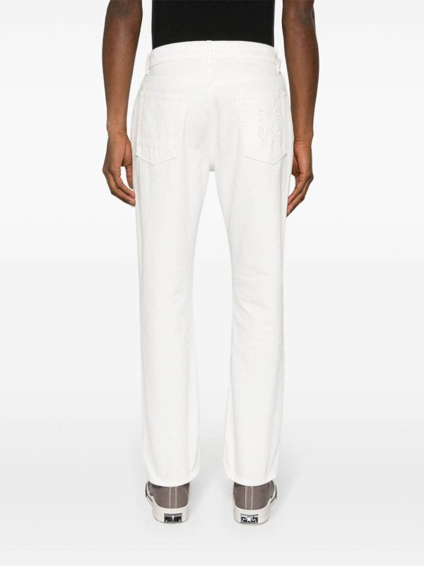 The Best Shops Palm Angels: straight leg jeans - Denim with logo